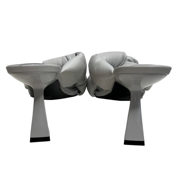 NEW Marc Fisher Dellian Gray Mule Knot Square Toe Slip On Leather Heel, Size 7.5 - Picture 4 of 9